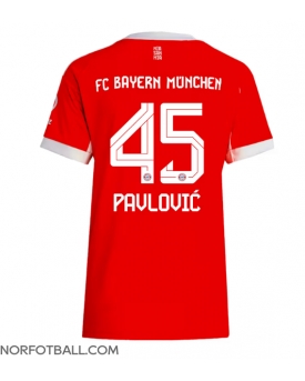 Billige Fotballdrakt Bayern Munich Aleksandar Pavlovic #45 Replika Hjemmedrakt Dame 2025-26 Kortermet